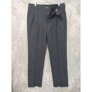 Ralph Lauren Dress Pants Mens 33x32 Gray Wool Total Comfort Pleated Straight Leg